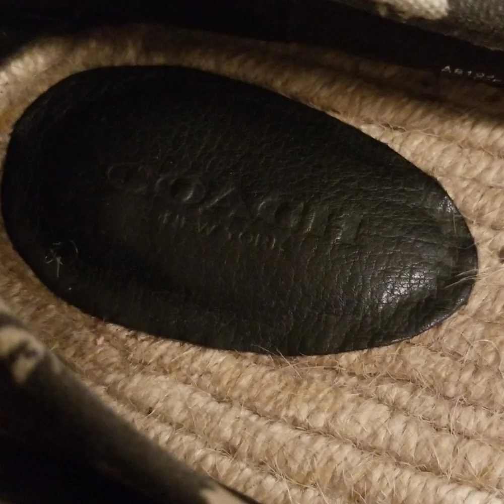 COACH Black Size 8.5 Rhodelle Calico Canvas Shoes - Picture 4 of 8